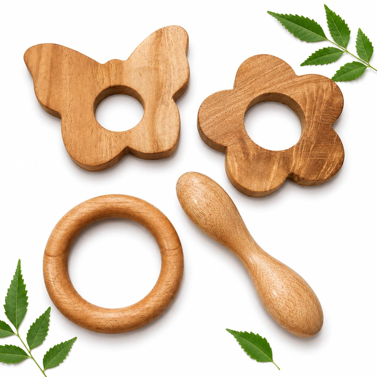 Neem Wood Teether Set of 4