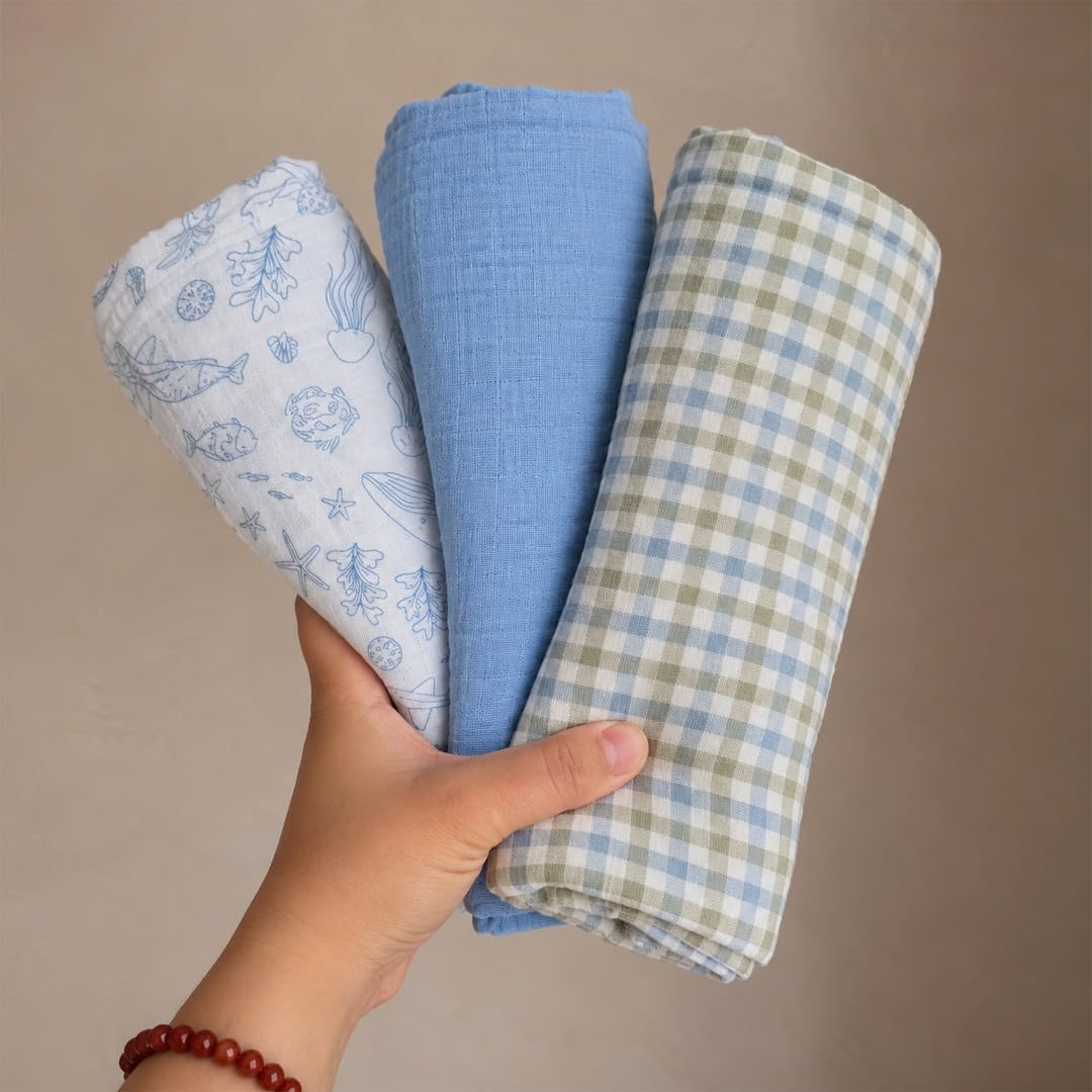 Organic Cotton Muslin Swaddle – Pack of 3