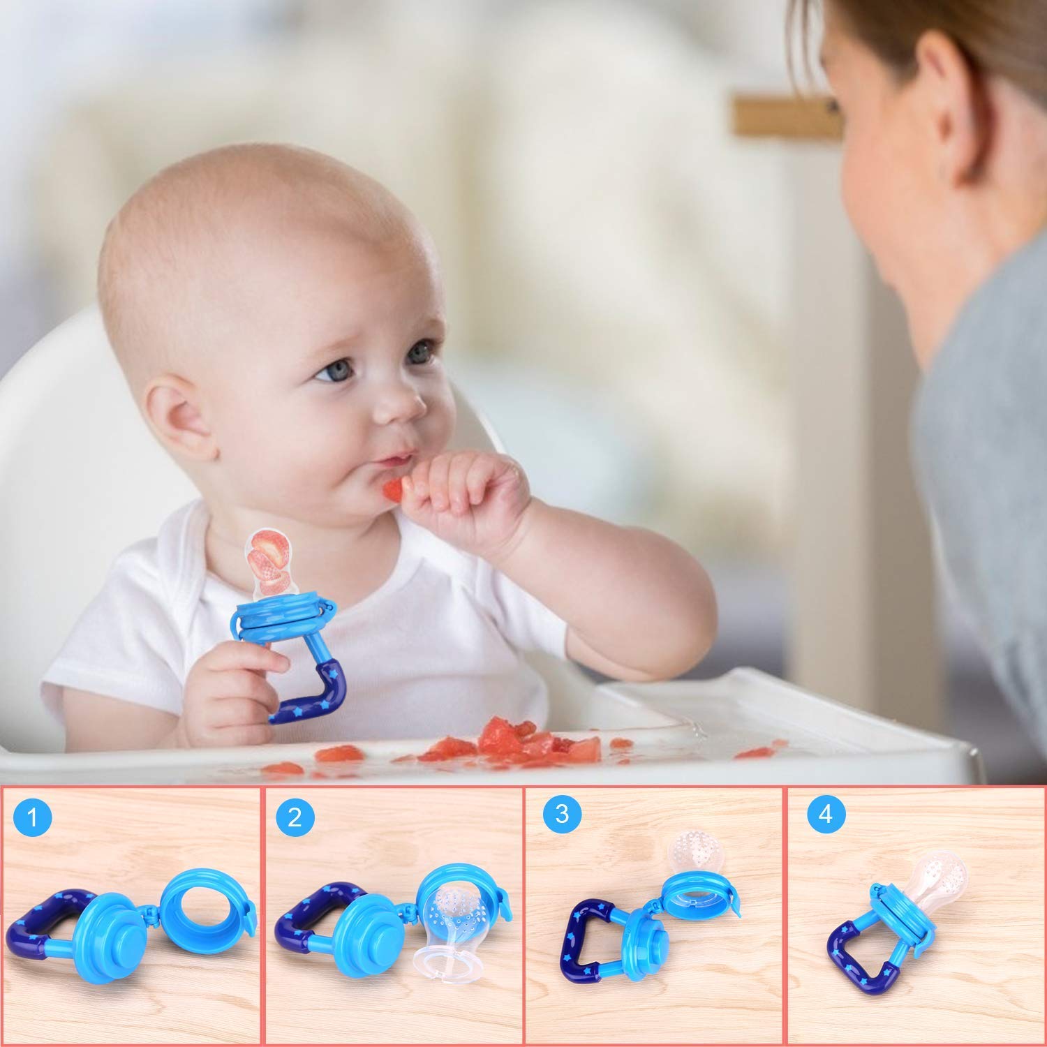 Silicone Fruit Nibbler with Extra Teats – Pack of 2